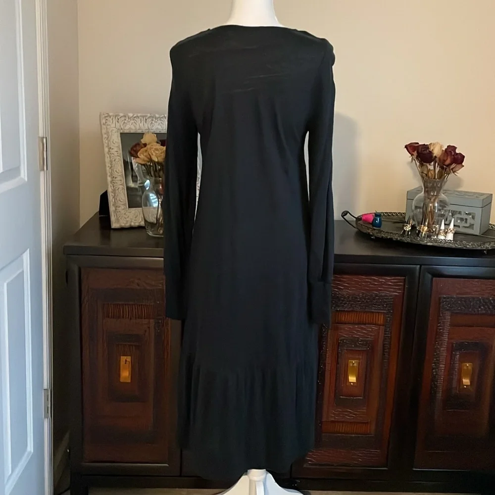 Gudrun Sjorden Black Linen Long Sleeve Dress size Small